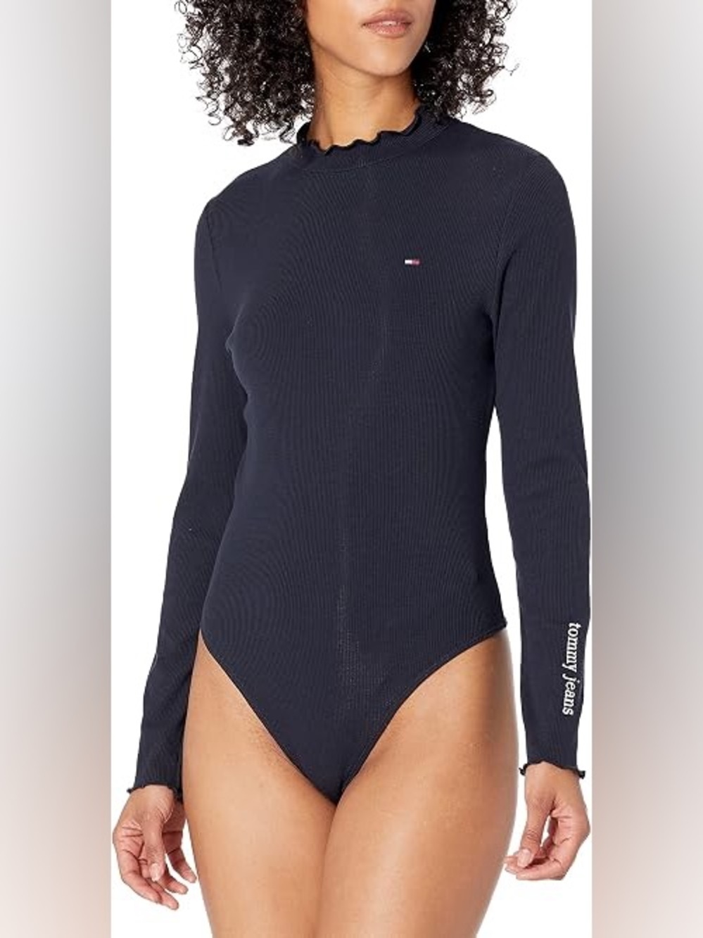 NWT Tommy Hilfiger Navy Ribbed Long-Sleeve Bodysuit